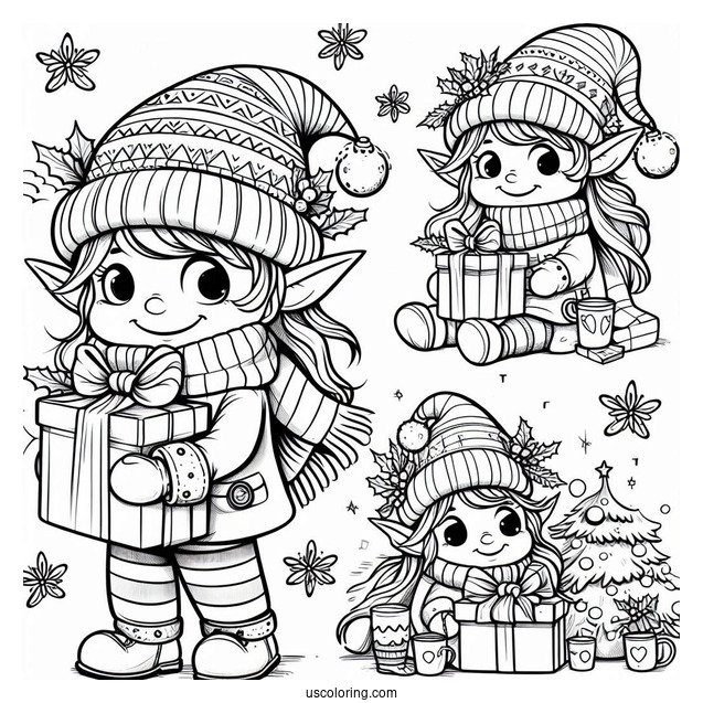 Merry Christmas Themed Elf With Presents