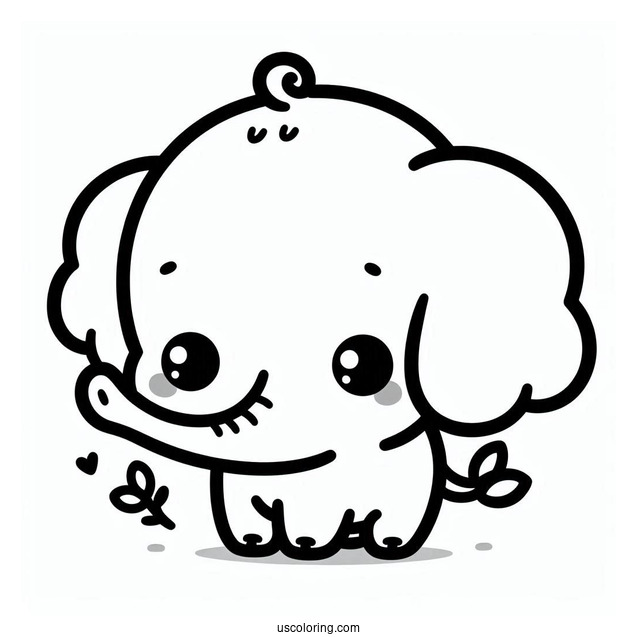 Kawaii Elephant With Little Trunk