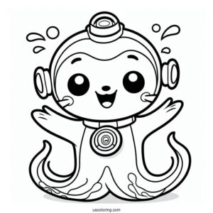 Octonauts Coloring Page Of Paani With Open Arms For Preschoolers