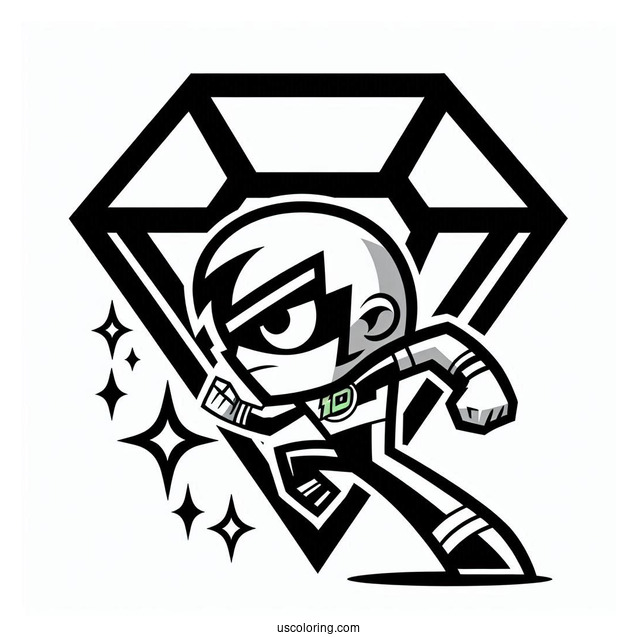 Ben 10 Coloring Page Of Simple Diamondhead