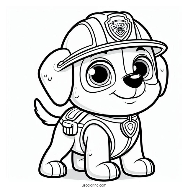 Rubble Dog Character Coloring Picture