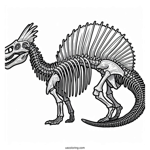 Spinosaurus Coloring Page Skeleton
