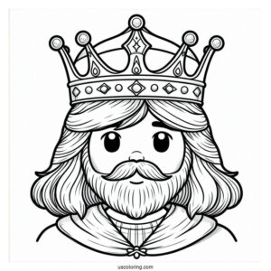 Coloring Sheet Of King Wearing Crown