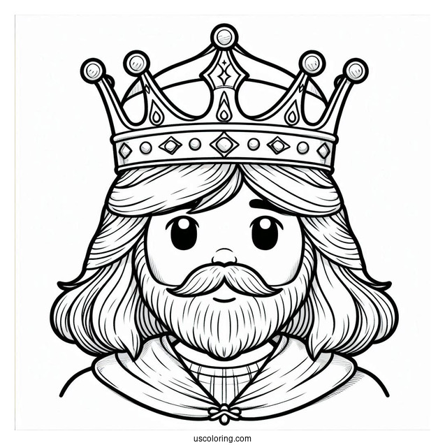 Coloring Sheet Of King Wearing Crown