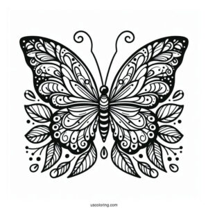 Tropical Butterfly Coloring Sheet