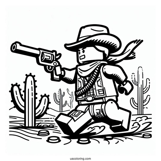 Lego Cowboy Coloring Page