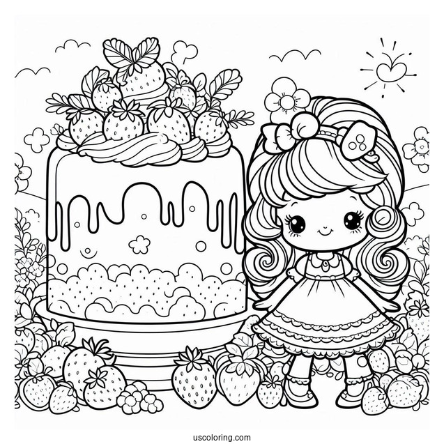 Strawberry Shortcake Coloring Page And The Berry Brick Road