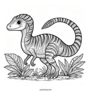 Striped Maiasaura Coloring Page For Kids