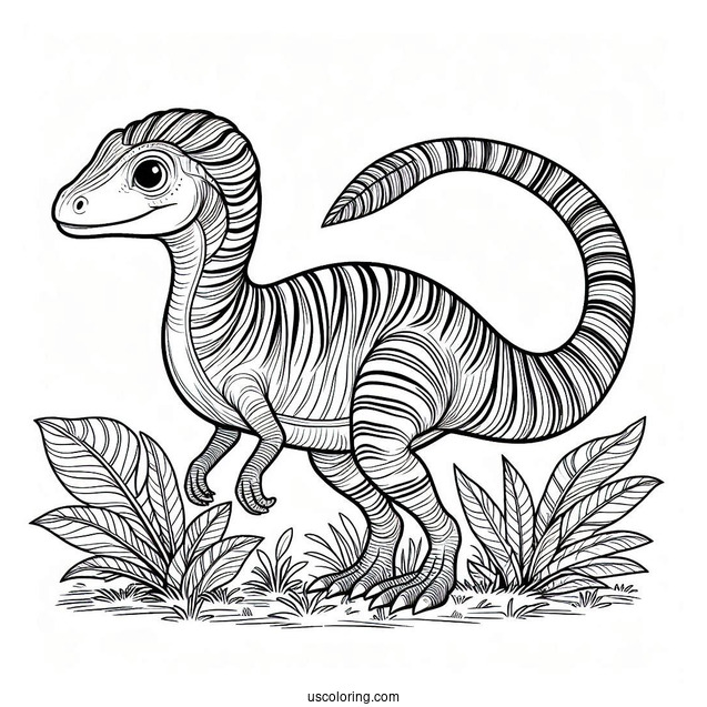 Striped Maiasaura Coloring Page For Kids