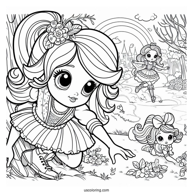 Griselle Grande Trying To Catch Polly Pocket Coloring Page And Friends