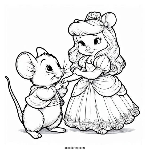 Jaq And Gus Mice From Cinderella To Color