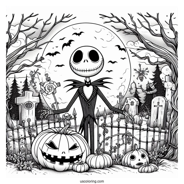 Jack Skellington In Cemetery