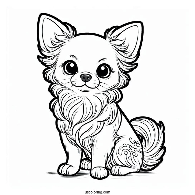 Coloring Page Of Cute Chihuahua