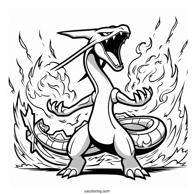 Rayquaza Coloring Page Roaring