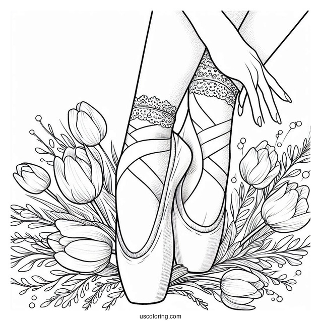 Coloring Page Of Ballerina Shoes