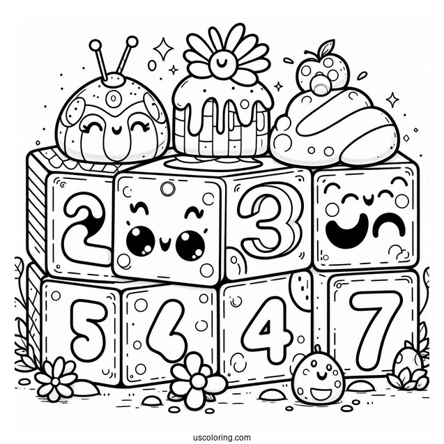 Happy Numberblocks Coloring Page 6