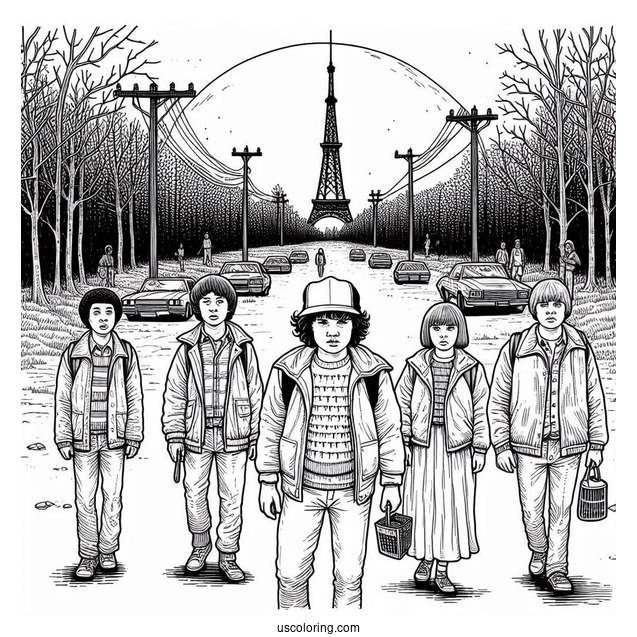 Season 1 Stranger Things Coloring Sheet_