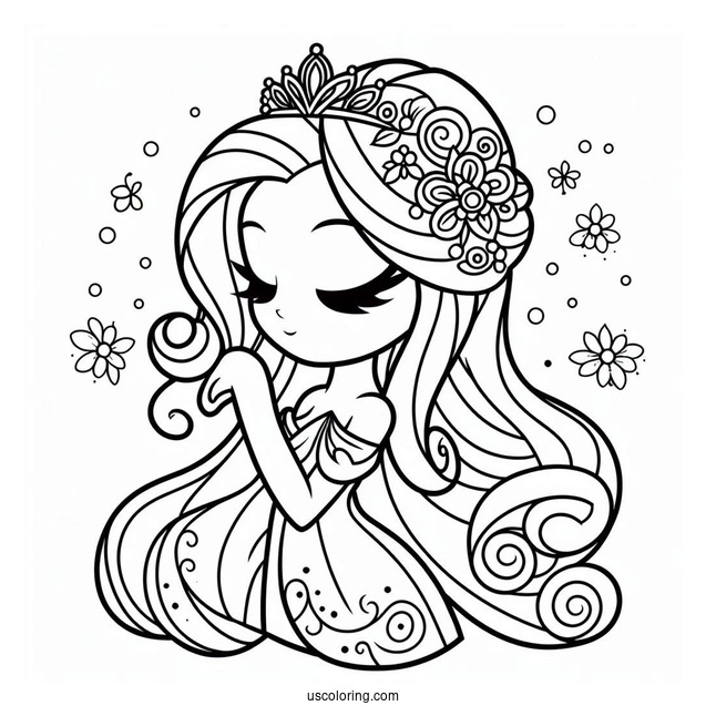 Simple Rarity Coloring Page For Kids