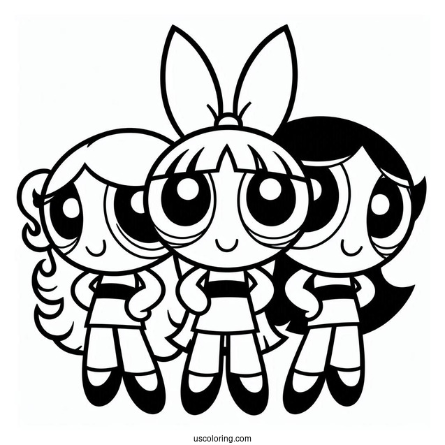 Powerpuff Girls Coloring Page For Kids