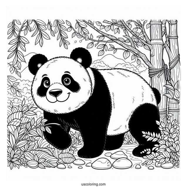 Giant Panda In The Jungle