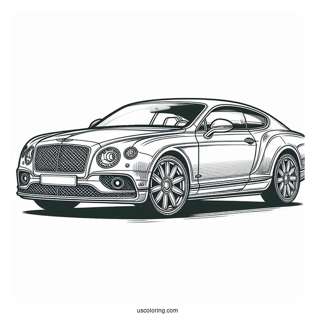 Bentley Car Model Coloring Page