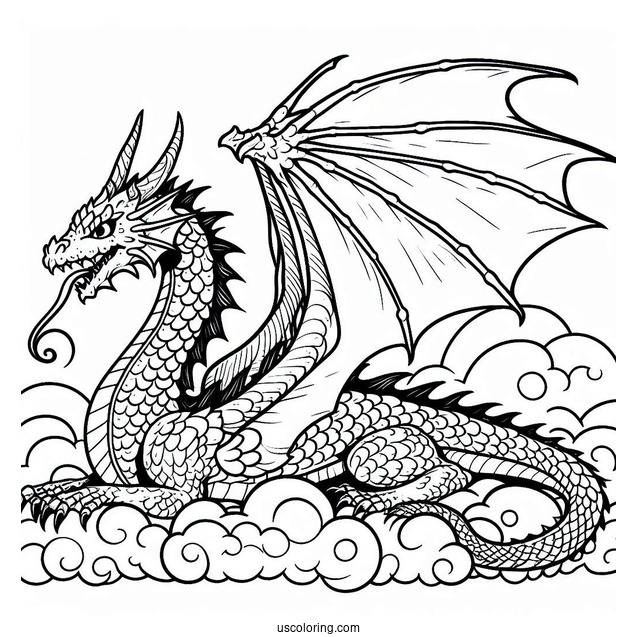 Easy To Color In Dragon For Preschoolers