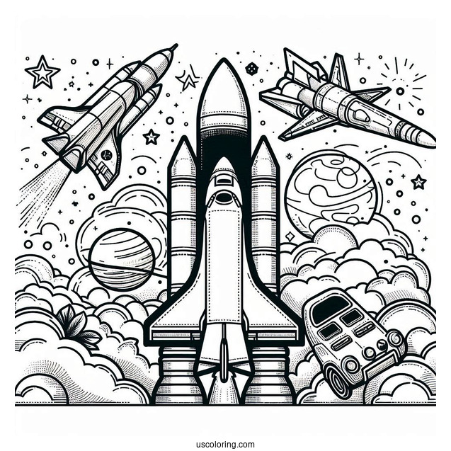 SLS Block 1 NASA Rocket Coloring Page
