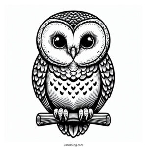 Simple Barn Owl To Color