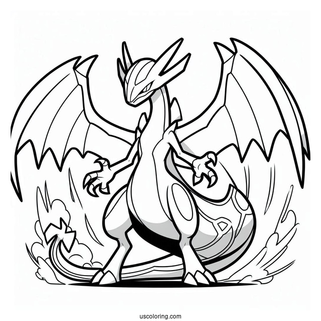 Rayquaza Coloring Page With Claws Out