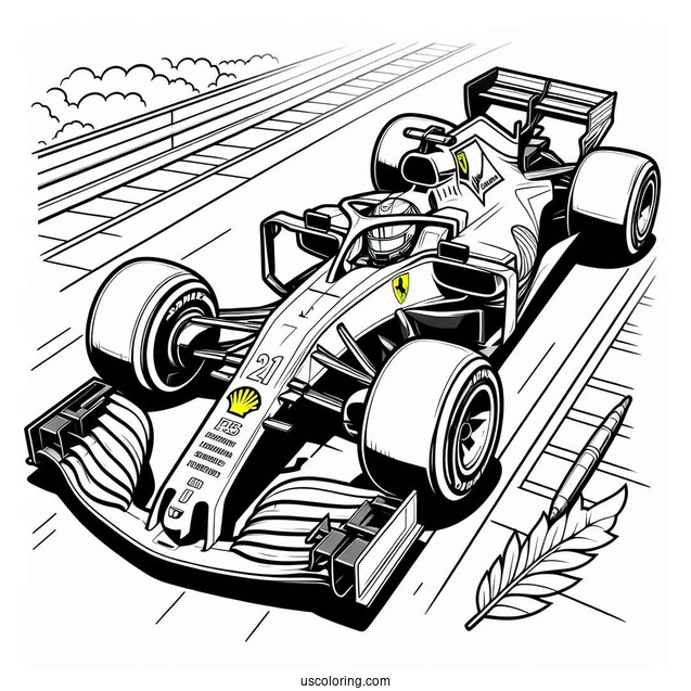 Ferrari F1 Coloring Page Car For Kids