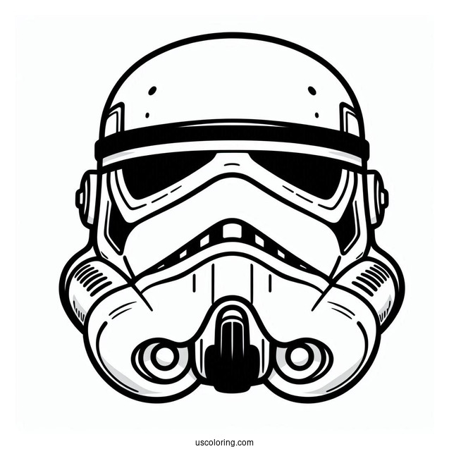 Simple Stormtrooper Coloring Page Helmet For Kids