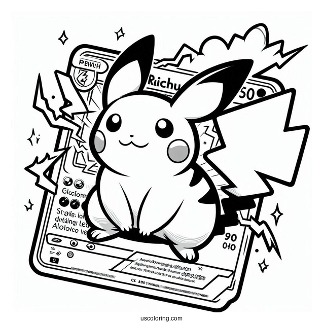 Raichu Coloring Page GX Thunderbolt Pokemon Card