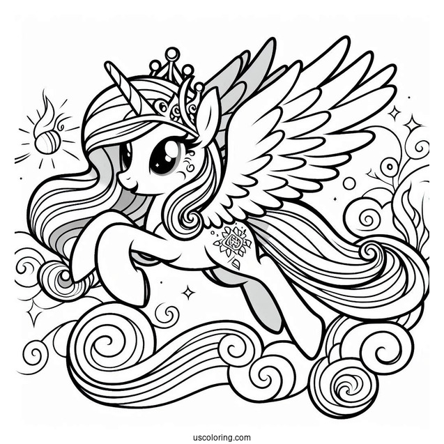 Cartoon Princess Celestia Flying