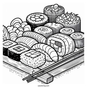 Coloring Page Of Sushi