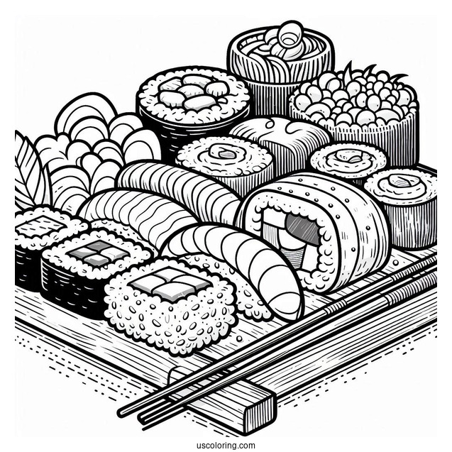 Coloring Page Of Sushi