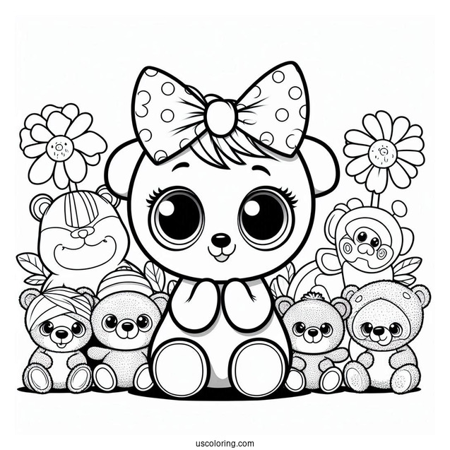 Poppy Playtime Coloring Page Of Display With Huggy Wuggies