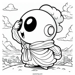 Easy Mr. Popo at the Lookout Dragon Ball Z Coloring Page For Kids