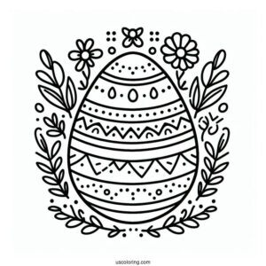 Simple Easter Eggs Coloring Page For Kids