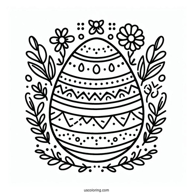 Simple Easter Eggs Coloring Page For Kids