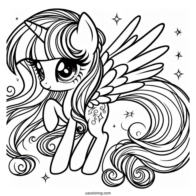 Coloring Page of Twilight Sparkle Outline