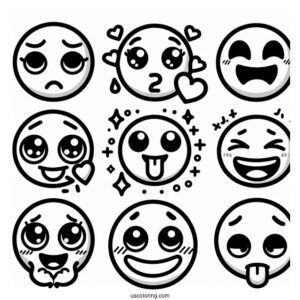 Full Page Of Emoji Coloring Page