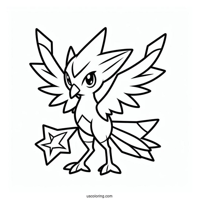 Staraptor Outline Coloring In For Kids