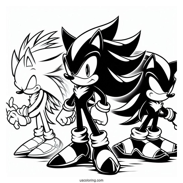 Shadow Coloring Page The Hedgehog, Sonic, And Silver Logos