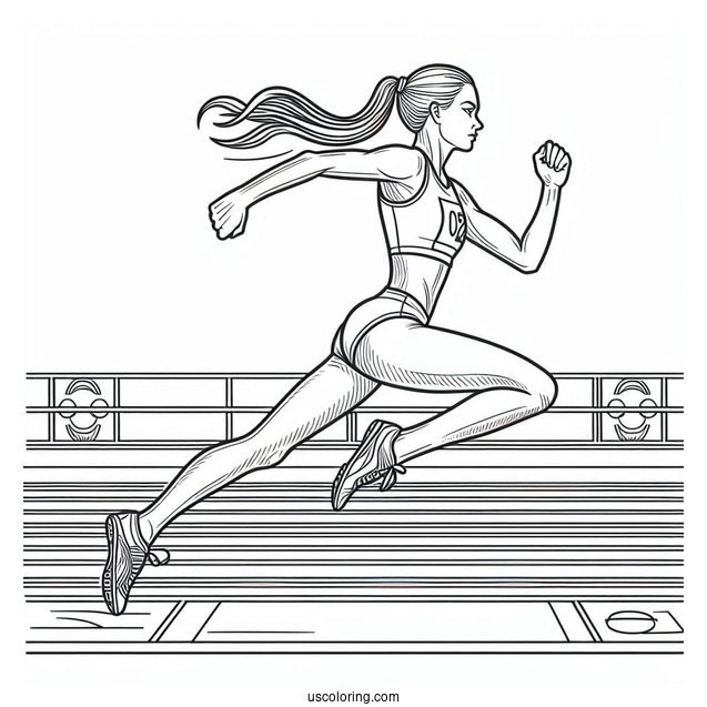 Olympics Coloring Page Of Track And Field Woman Runners