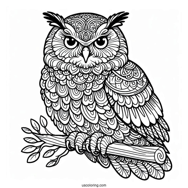 Eurasian Eagle-Owl Coloring Sheet