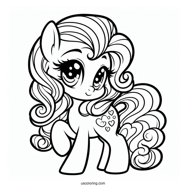 Cute Chibi Pinkie Pie Coloring Page For Preschoolers