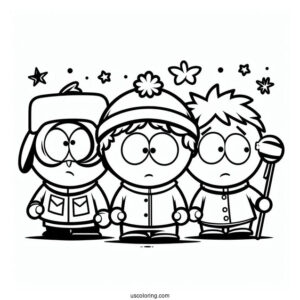 Full Page South Park Coloring Page Of Characters