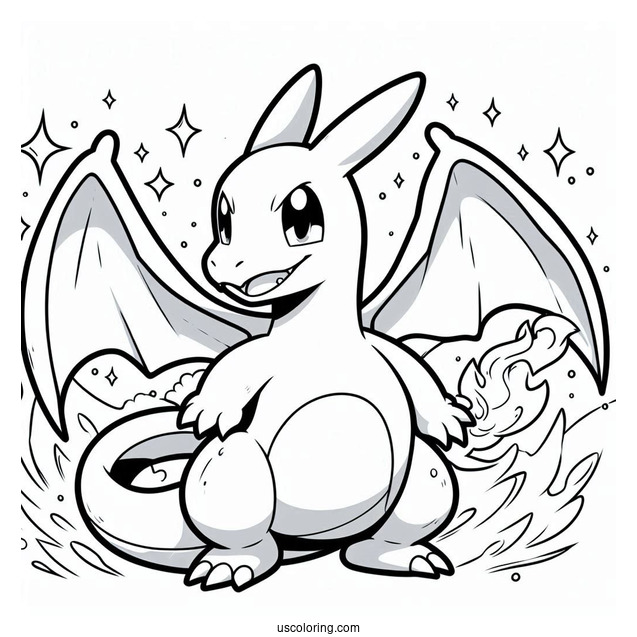 Easy To Color Charizard