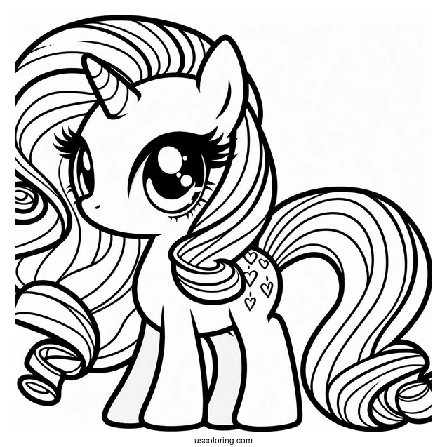 Chibi Equestria Girls Rarity Coloring Page For Preschoolers