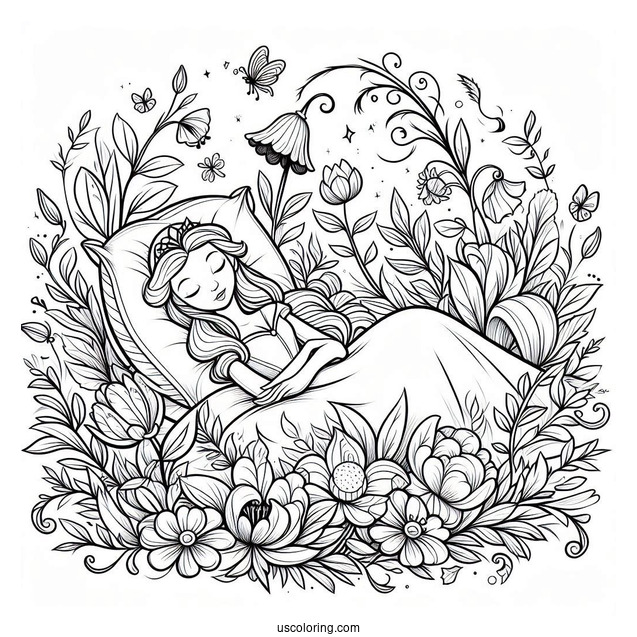 Coloring Page Of Flora, Fauna, and Merryweather